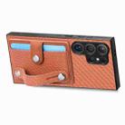 For Samsung Galaxy S24 Ultra 5G Wristband Kickstand Wallet Back Phone Case with Tool Knife(Brown) - 2