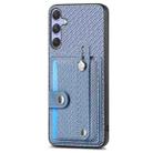 For Samsung Galaxy S25 5G Wristband Kickstand Wallet Back Phone Case with Tool Knife(Blue) - 2