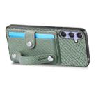 For Samsung Galaxy S25 5G Wristband Kickstand Wallet Back Phone Case with Tool Knife(Green) - 3