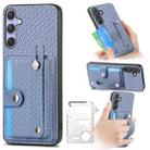 For Samsung Galaxy S25+ 5G Wristband Kickstand Wallet Back Phone Case with Tool Knife(Blue) - 1