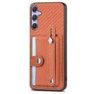 For Samsung Galaxy S25 Ultra 5G Wristband Kickstand Wallet Back Phone Case with Tool Knife(Brown) - 2