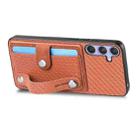 For Samsung Galaxy S25 Ultra 5G Wristband Kickstand Wallet Back Phone Case with Tool Knife(Brown) - 3