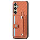 For Samsung Galaxy A36 Wristband Kickstand Wallet Back Phone Case with Tool Knife(Brown) - 2