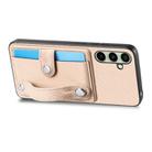 For Samsung Galaxy A36 Wristband Kickstand Wallet Back Phone Case with Tool Knife(Khaki) - 3