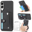 For Samsung Galaxy S25 Edge 5G Wristband Kickstand Wallet Back Phone Case with Tool Knife(Black) - 1