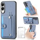 For Samsung Galaxy S25 Edge 5G Wristband Kickstand Wallet Back Phone Case with Tool Knife(Blue) - 1