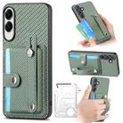 For Samsung Galaxy S25 Edge 5G Wristband Kickstand Wallet Back Phone Case with Tool Knife(Green) - 1