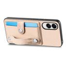 For Samsung Galaxy S25 Edge 5G Wristband Kickstand Wallet Back Phone Case with Tool Knife(Khaki) - 3