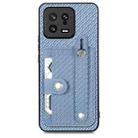 For Xiaomi 13 Wristband Kickstand Wallet Back Phone Case with Tool Knife(Blue) - 1