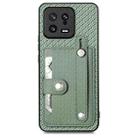 For Xiaomi 13 Wristband Kickstand Wallet Back Phone Case with Tool Knife(Green) - 1