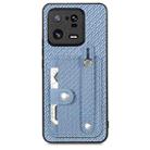 For Xiaomi 13 Pro Wristband Kickstand Wallet Back Phone Case with Tool Knife(Blue) - 1