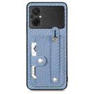 For Xiaomi POCO M5 4G Wristband Kickstand Wallet Back Phone Case with Tool Knife(Blue) - 1