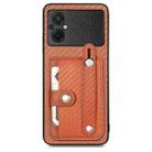 For Xiaomi POCO M5 4G Wristband Kickstand Wallet Back Phone Case with Tool Knife(Brown) - 1