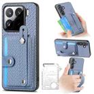 For Xiaomi 15 Wristband Kickstand Card Wallet Back Phone Case with Tool Knife(Blue) - 1