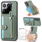 For Xiaomi 15 Pro Wristband Kickstand Card Wallet Back Phone Case with Tool Knife(Green) - 1