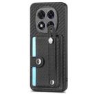 For Redmi Note 14 5G Wristband Kickstand Card Wallet Back Phone Case with Tool Knife(Black) - 2