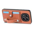 For Redmi Note 14 5G Wristband Kickstand Card Wallet Back Phone Case with Tool Knife(Brown) - 3
