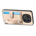 For Redmi Note 14 5G Wristband Kickstand Card Wallet Back Phone Case with Tool Knife(Khaki) - 3