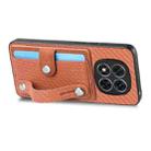 For Redmi Note 14 Pro 5G Wristband Kickstand Card Wallet Back Phone Case with Tool Knife(Brown) - 3