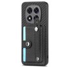For Redmi Note 14 Pro+ 5G Wristband Kickstand Card Wallet Back Phone Case with Tool Knife(Black) - 2