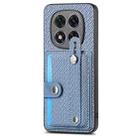 For Redmi Note 14 Pro+ 5G Wristband Kickstand Card Wallet Back Phone Case with Tool Knife(Blue) - 2