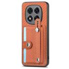 For Redmi Note 14 Pro+ 5G Wristband Kickstand Card Wallet Back Phone Case with Tool Knife(Brown) - 2
