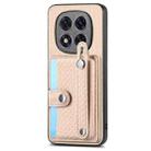 For Redmi Note 14 Pro+ 5G Wristband Kickstand Card Wallet Back Phone Case with Tool Knife(Khaki) - 2