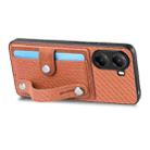 For Redmi Turbo 4 Wristband Kickstand Card Wallet Back Phone Case with Tool Knife(Brown) - 3