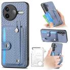 For Redmi K80 / Poco F7 Pro Wristband Kickstand Card Wallet Back Phone Case with Tool Knife(Blue) - 1