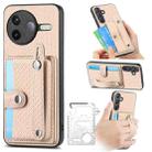 For Redmi K80 / Poco F7 Pro Wristband Kickstand Card Wallet Back Phone Case with Tool Knife(Khaki) - 1