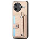 For Redmi K80 / Poco F7 Pro Wristband Kickstand Card Wallet Back Phone Case with Tool Knife(Khaki) - 2