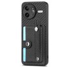 For Redmi K80 Pro / Poco F7 Ultra Wristband Kickstand Card Wallet Back Phone Case with Tool Knife(Black) - 2