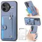 For Redmi K80 Pro / Poco F7 Ultra Wristband Kickstand Card Wallet Back Phone Case with Tool Knife(Blue) - 1