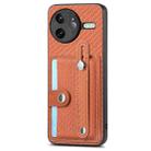 For Redmi K80 Pro / Poco F7 Ultra Wristband Kickstand Card Wallet Back Phone Case with Tool Knife(Brown) - 2