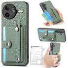 For Redmi K80 Pro / Poco F7 Ultra Wristband Kickstand Card Wallet Back Phone Case with Tool Knife(Green) - 1
