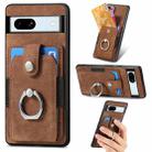 For Google Pixel 7A Retro Skin-feel Ring Card Wallet Phone Case(Brown) - 1