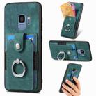For Samsung Galaxy S9 Retro Skin-feel Ring Card Wallet Phone Case(Green) - 1