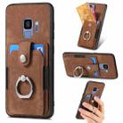 For Samsung Galaxy S9 Retro Skin-feel Ring Card Wallet Phone Case(Brown) - 1