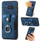 For Samsung Galaxy S8 Retro Skin-feel Ring Card Wallet Phone Case(Blue) - 1