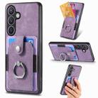 For Samsung Galaxy S24+ 5G Retro Skin-feel Ring Card Wallet Phone Case(Purple) - 1