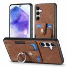 For Sumsung Galaxy A55 5G Retro Skin-feel Ring Card Wallet Phone Case(Brown) - 2