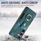 For Samsung Galaxy S25 5G Retro Skin-feel Ring Card Wallet Phone Case(Green) - 3