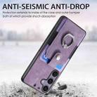 For Samsung Galaxy S25 5G Retro Skin-feel Ring Card Wallet Phone Case(Purple) - 3