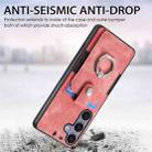 For Samsung Galaxy S25+ 5G Retro Skin-feel Ring Card Wallet Phone Case(Pink) - 3
