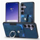 For Samsung Galaxy S25+ 5G Retro Skin-feel Ring Card Wallet Phone Case(Blue) - 2