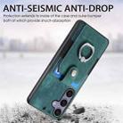 For Samsung Galaxy S25 Ultra 5G Retro Skin-feel Ring Card Wallet Phone Case(Green) - 3