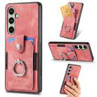 For Samsung Galaxy A56 5G Retro Skin-feel Ring Card Wallet Phone Case(Pink) - 1