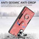 For Samsung Galaxy S25 Edge 5G Retro Skin-feel Ring Card Wallet Phone Case(Pink) - 3