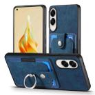 For Samsung Galaxy S25 Edge 5G Retro Skin-feel Ring Card Wallet Phone Case(Blue) - 2
