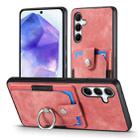 For Samsung Galaxy A35 5G Retro Skin-feel Ring Card Wallet Phone Case(Pink) - 2